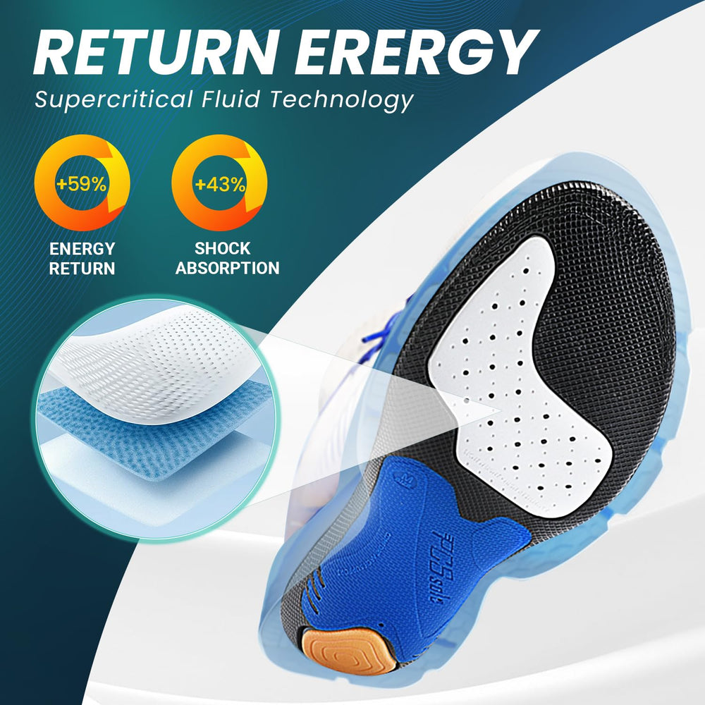 PCSsole Comfort Running Insoles feature a deep heel cup for heel stability.