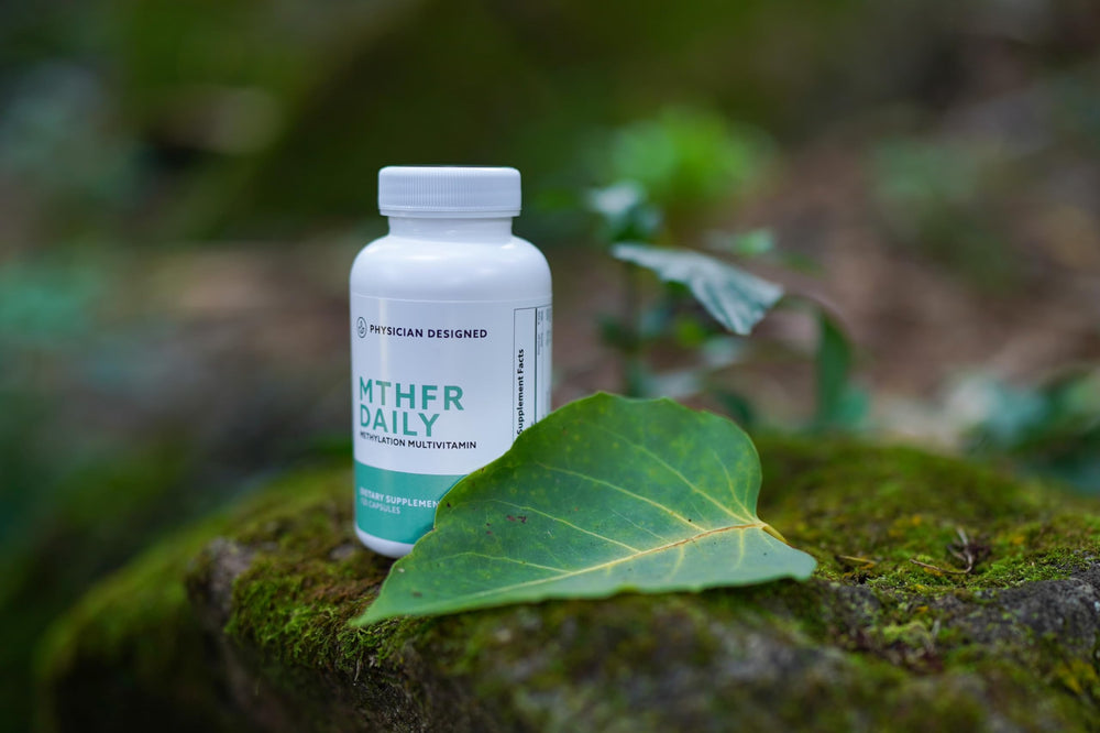 Capsules outside the bottle illustrating convenient daily nourishment with PD VARS MTHFR.