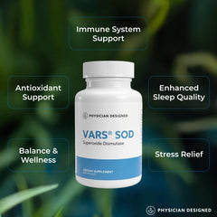 PD VARS SOD Booster label close-up showing high potency antioxidant formula.