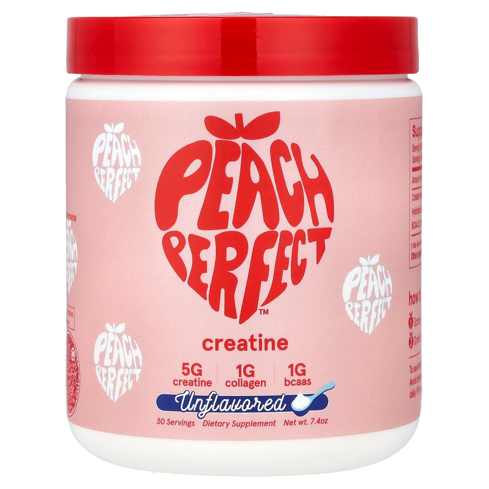 Peach Perfect Creatine bottle pour for quick pre-workout mix and potential energy support
