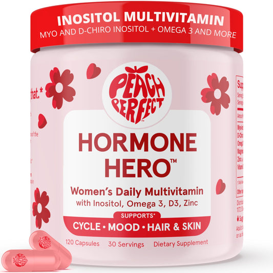 Peach Perfect Inositol Multivitamin bottle for daily wellness.