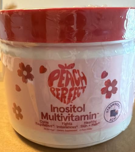 Peach Perfect Inositol Powder daily dose spoon for easy routine.