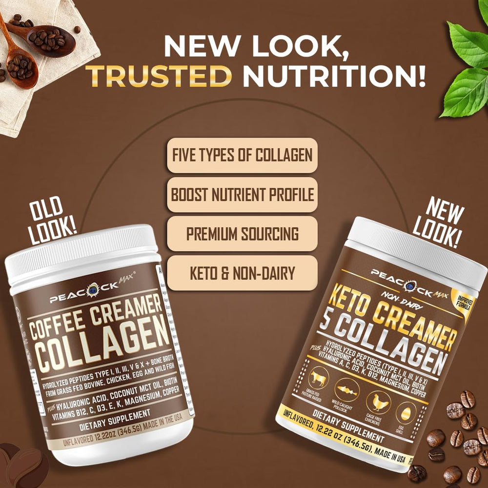 Peacock Max hydrolyzed collagen peptides support everyday protein routines.