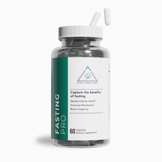 Peak Human Fasting Pro NAD+ Booster bottle front view for daily energy support.