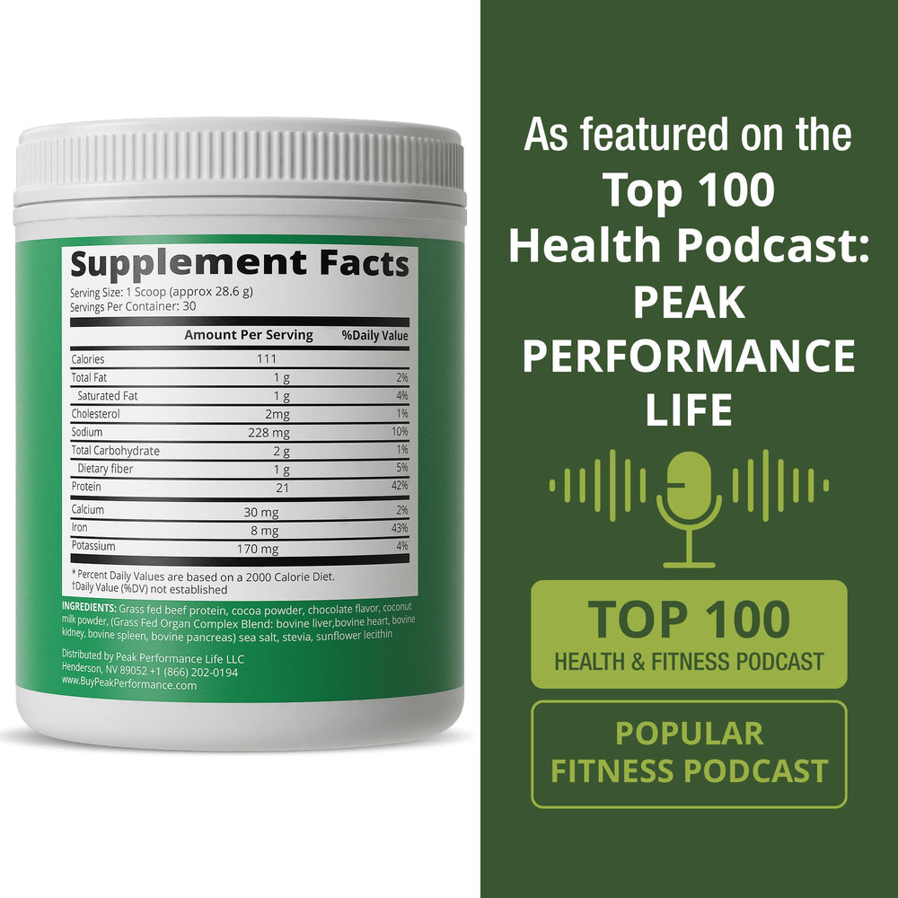 Peak Performance beef protein shake ready after workout