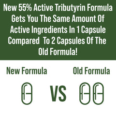 Peak Performance CoreBiome Tributyrin box front highlights allergen-free formulation for sensitive users.