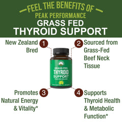 Front label highlights grass-fed sourcing and quality from Peak Performance.