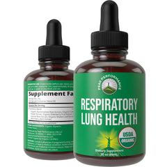 Peak Performance Lung Detox bottle label highlights organic ingredients for daily support.