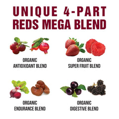 Peak Performance Organic Reds spoon-stir makes quick prep a breeze.