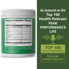 Peak Performance sugar-free badge on packaging signals zero added sugar.