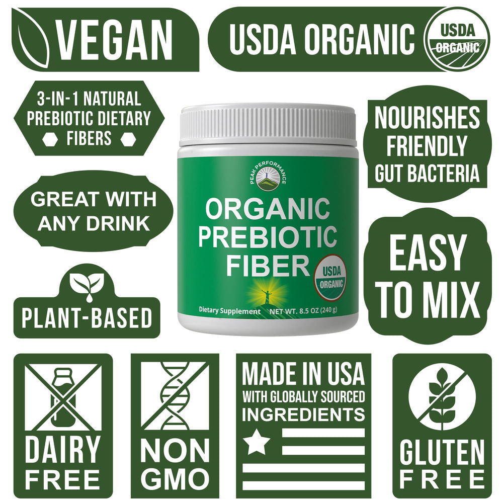 Peak Performance Prebiotic Fiber well-dissolved powder ready to boost daily gut support