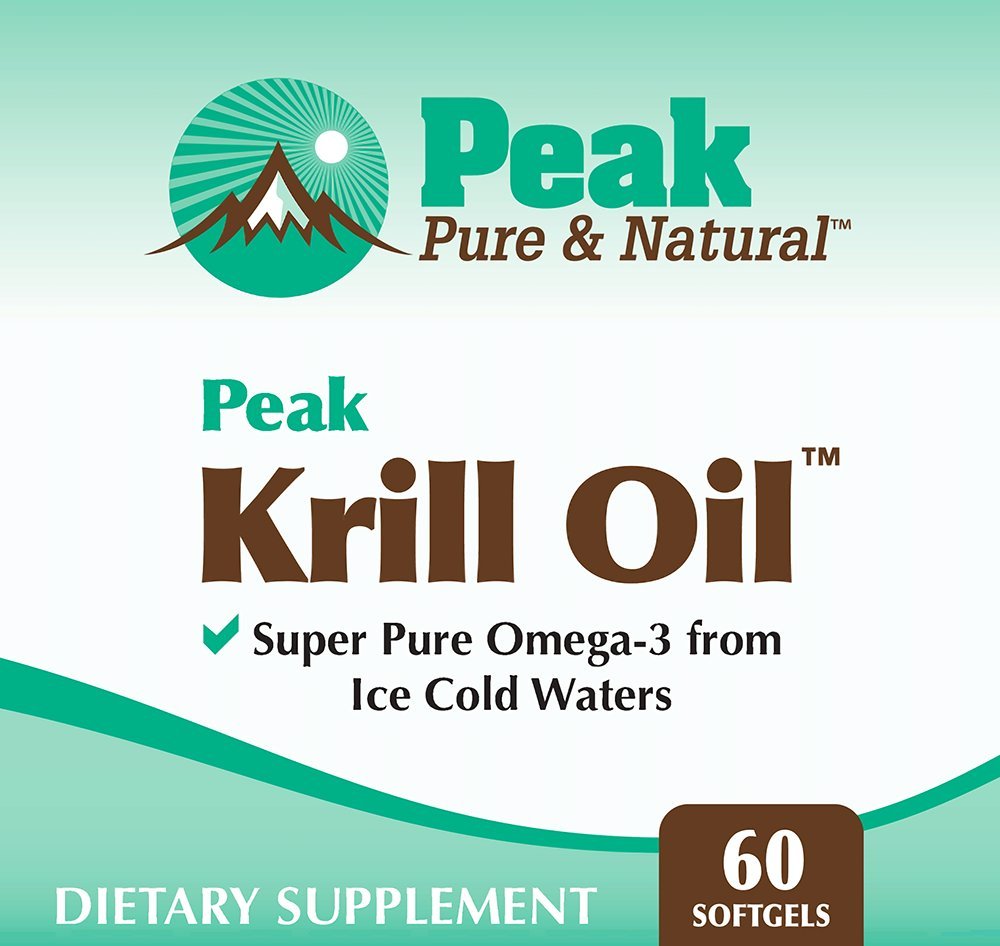 Peak Krill Oil capsules close-up showing easy-to-swallow softgels for daily use.