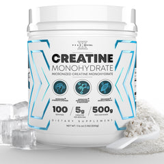 Peak Revival-X creatine powder bottle front, ready for workouts and easy to mix.