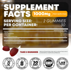 60-count bottle of Peak Revival-X gummies on a desk with berries for daily ritual