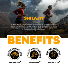 Lab-tested purity seal on Peak Revival-X Shilajit Gummy packaging