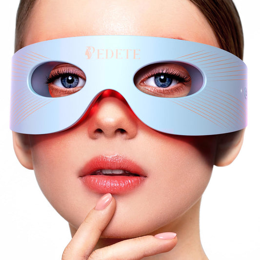 Pedete red-light eye mask close-up for reducing eye fatigue and tired look
