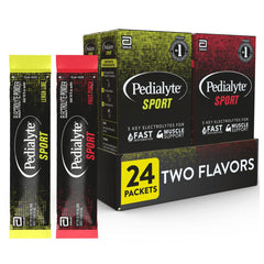 Pedialyte Sport lemon-lime powder packet for easy hydration on the go.
