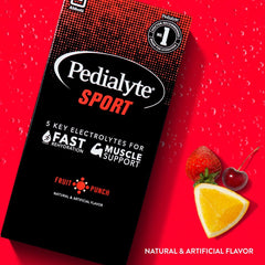 Pedialyte Sport Lemon Lime powder packet supports rapid electrolyte balance.
