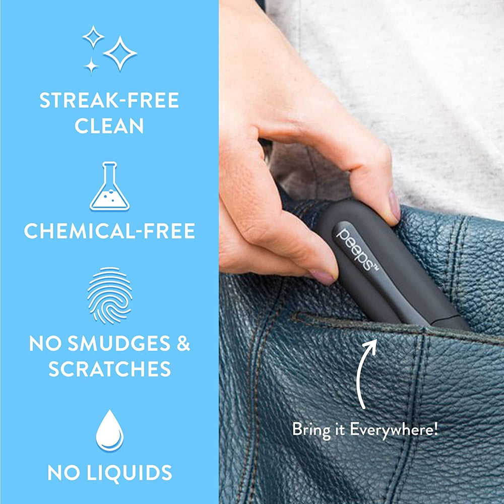 Peeps CarbonKlean carbon microfiber tech close-up for lens cleaning