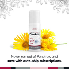 Penetrex arnica MSM botanicals highlight soothing ingredients.