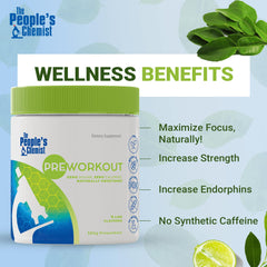 People's Chemist The Pre-Workout Lime with water conveys refreshing energy intake