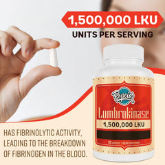 Pepeior Lumbrokinase label detail clarifies ingredients and enzyme activity.