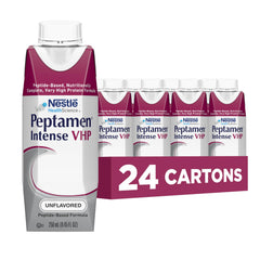 Peptamen Intense VHP unflavored 250ml carton front showing high-protein tube feeding attributes