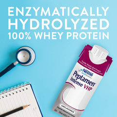 Pouring Peptamen Intense VHP unflavored into a glass for a ready-to-use feed