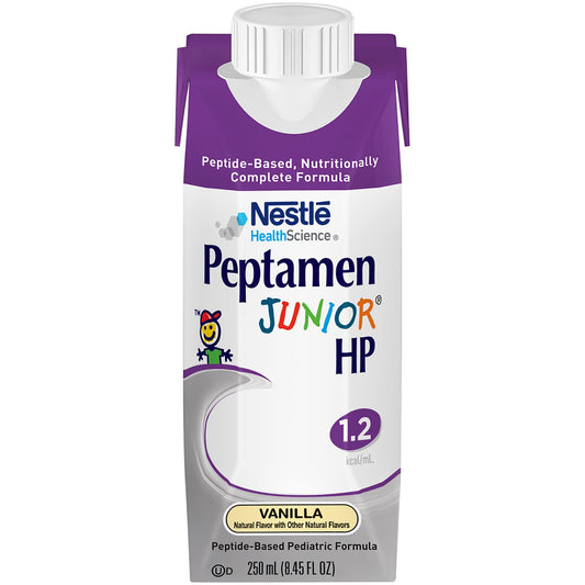 Peptamen Junior 1.2 hp Vanilla carton front for convenient pediatric nutrition.
