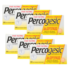 Percogesic Original Strength tablets front view in bottle for everyday pain relief