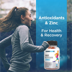 PEREGRUNE Runner Multivitamin Gummies strawberry flavor shows vegetarian, naturally delicious daily supplement
