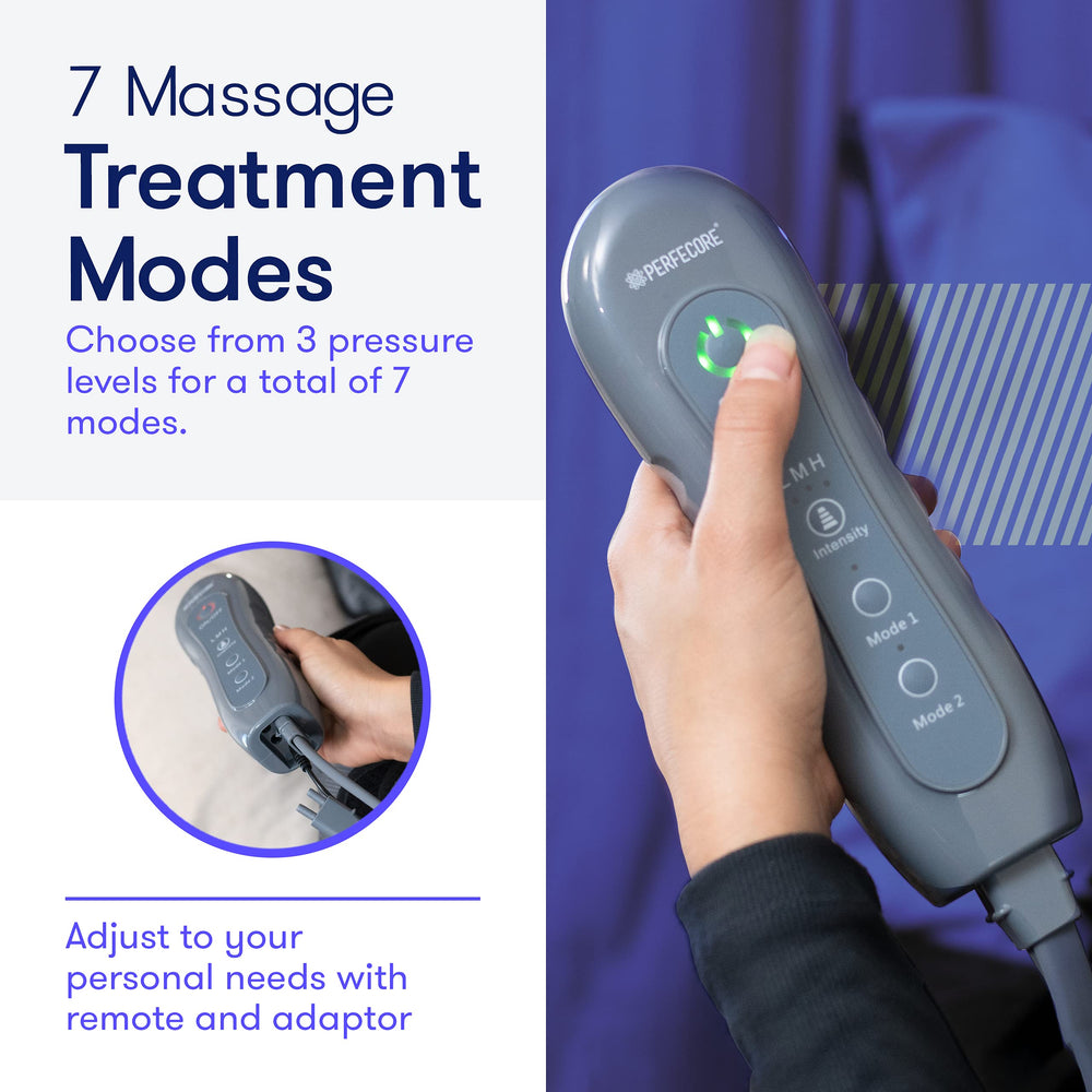 Perfecore foot and leg massager controls for easy mode switching during recovery.