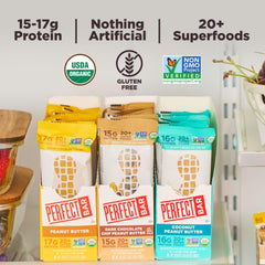 Perfect Bar Coconut Peanut Butter close-up, nutritious on-the-go snack.