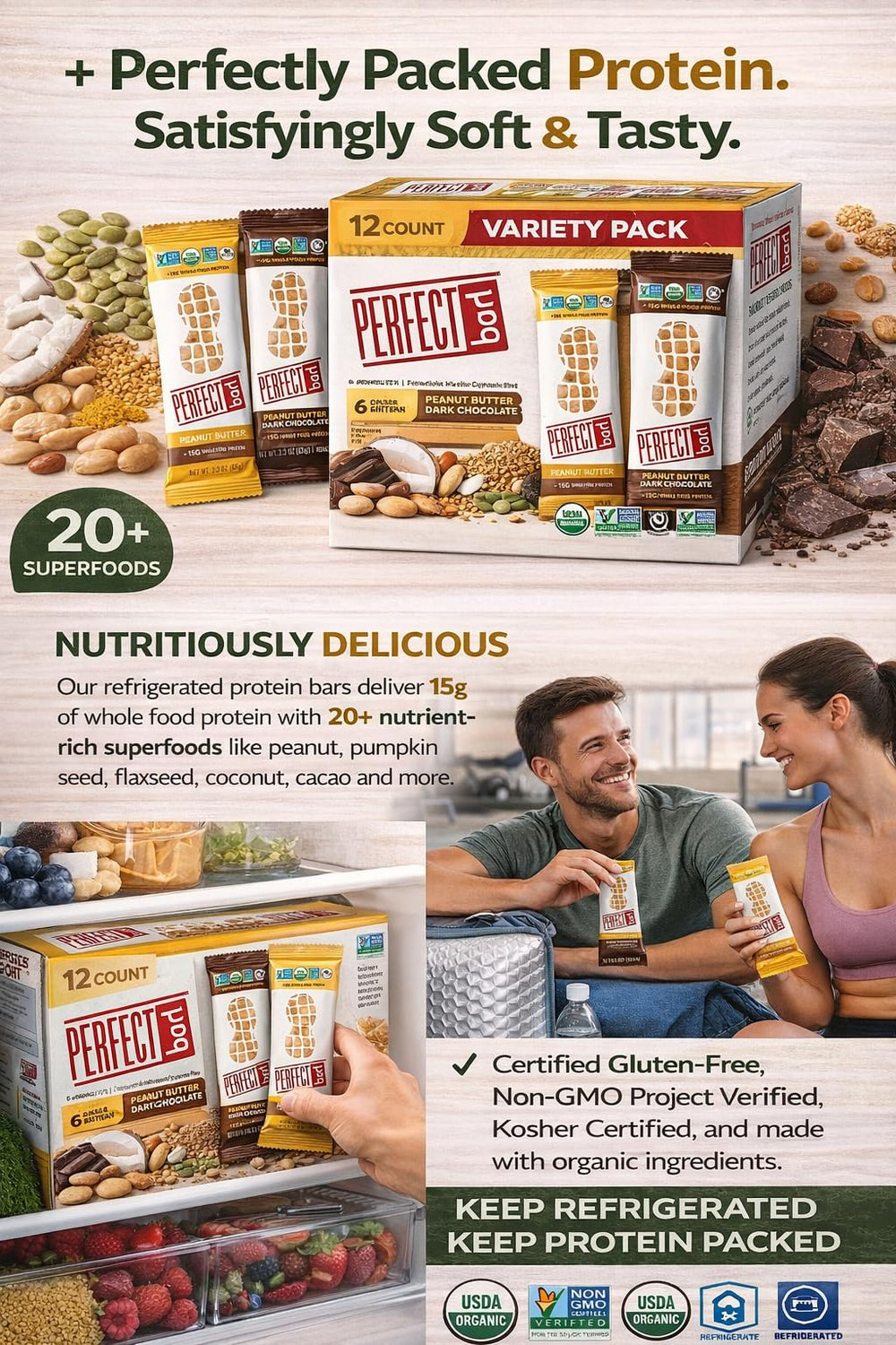Perfect Bar kosher certified bar for diverse dietary needs.