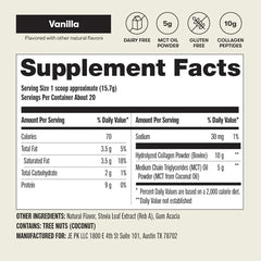 Perfect Keto Collagen Peptides vanilla taste pour, aroma inviting.