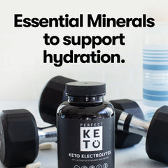Morning hydration with water and Perfect Keto electrolytes capsules