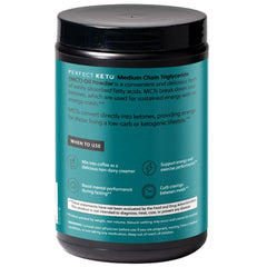 Perfect Keto vanilla MCT powder smoothie mix creates keto-friendly shake flavor