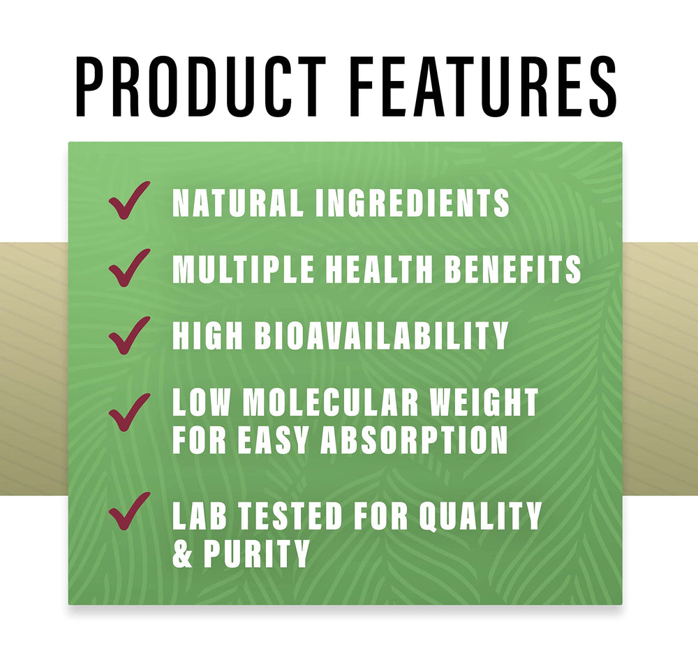 Brand badge highlighting lab-tested, glyphosate-free purity of collagen