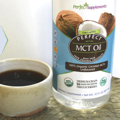 Perfect Supplements MCT Oil smoothie boost blends easily for energy on the go.