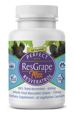 Perfect ResGrape Resveratrol MAX bottle for daily antioxidant support