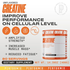 PERFORMIX Creatine Monohydrate micronized powder blends quickly for smooth absorption.