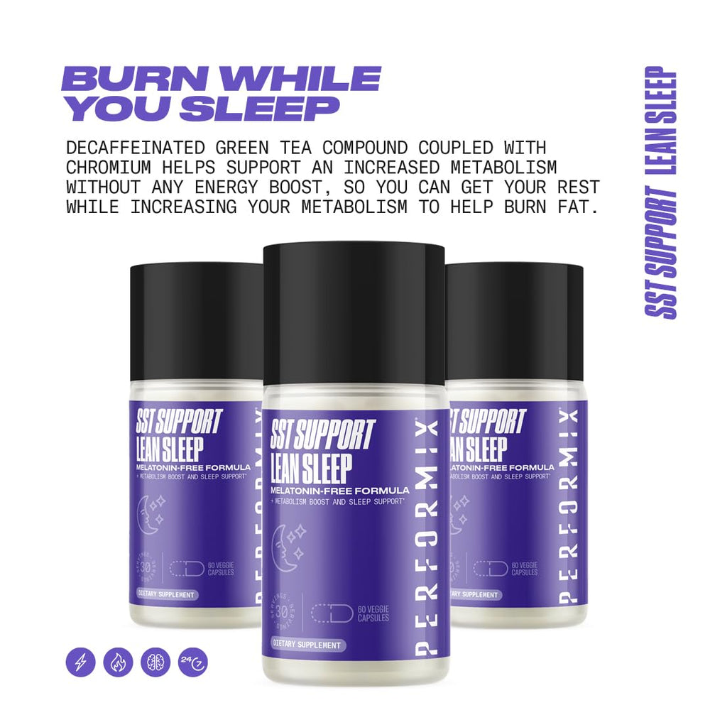 Back label of PERFORMIX SST Lean Sleep listing GABA and minerals