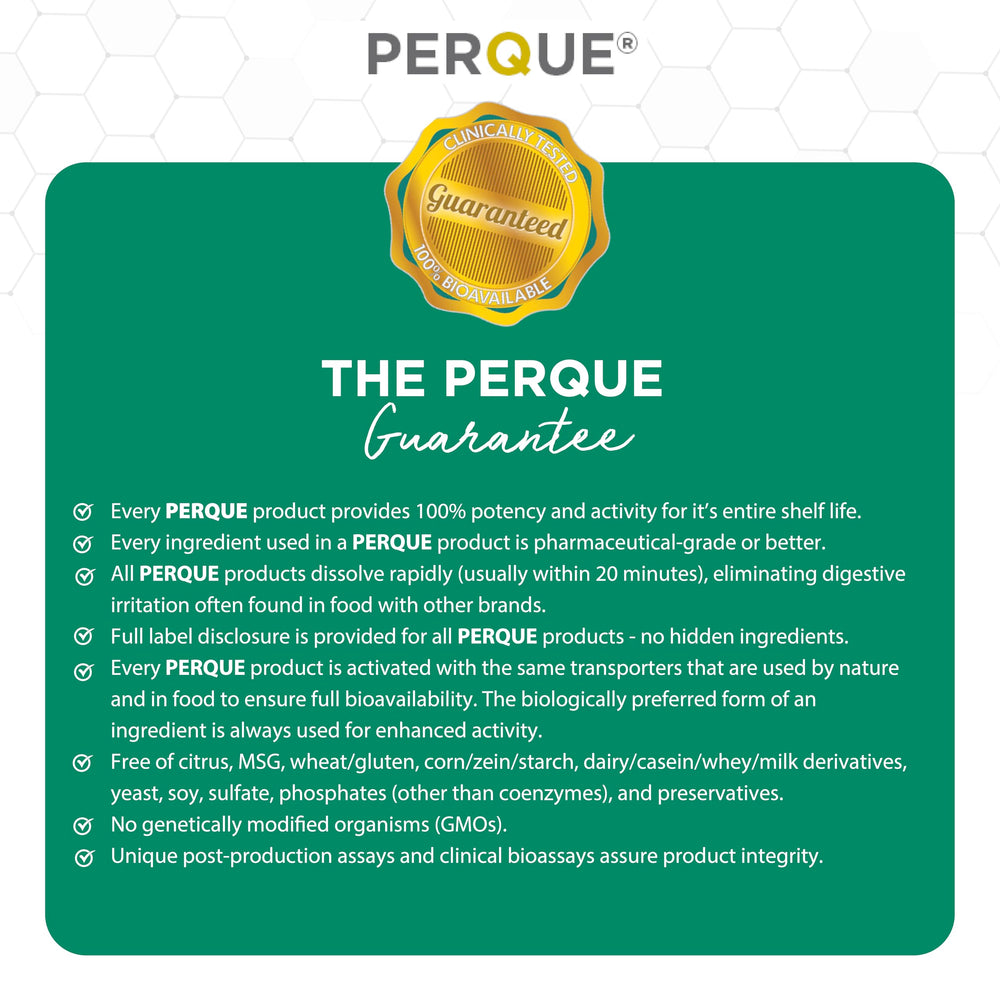 PERQUE Choline Citrate bottle on desk ready for routine.