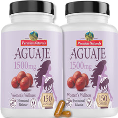Peruvian Naturals Aguaje capsules bottle front for everyday women's wellness.