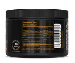 PEScience Alphamine glass with drink illustrating smooth energy.