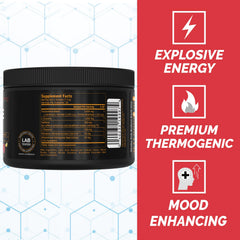 PEScience Alphamine scoop illustrating precise serving size and dosing.