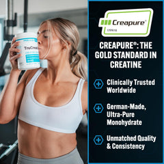 PEScience Creapure micronized creatine for consistent performance.