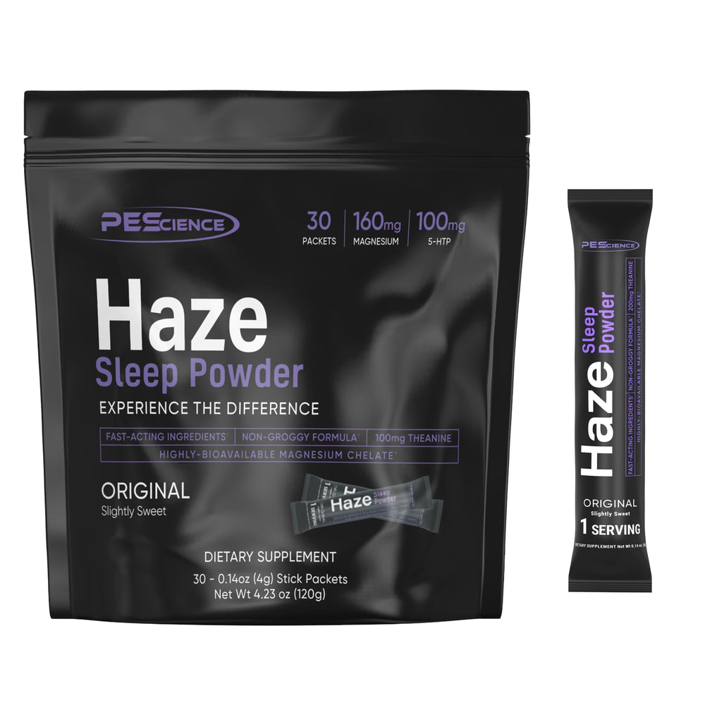 PEScience Haze Sleep Powder bottle for a calm nightly ritual