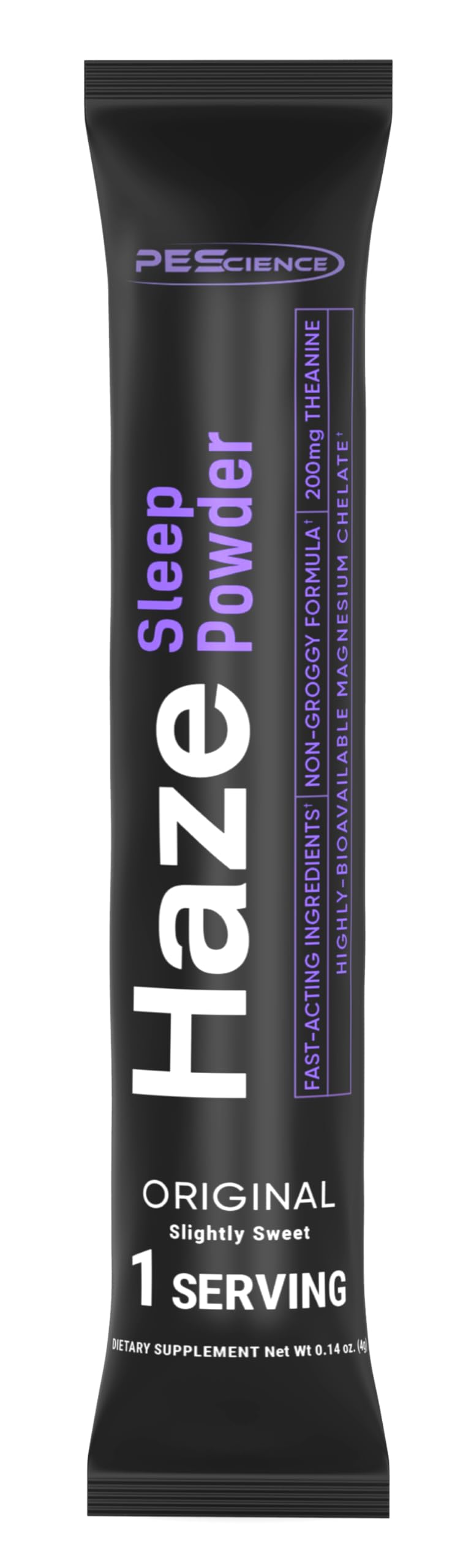 PEScience Haze Sleep Powder glass shows a smooth berry drink