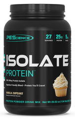 PEScience Isolate vanilla cupcake bottle for fast post-workout recovery